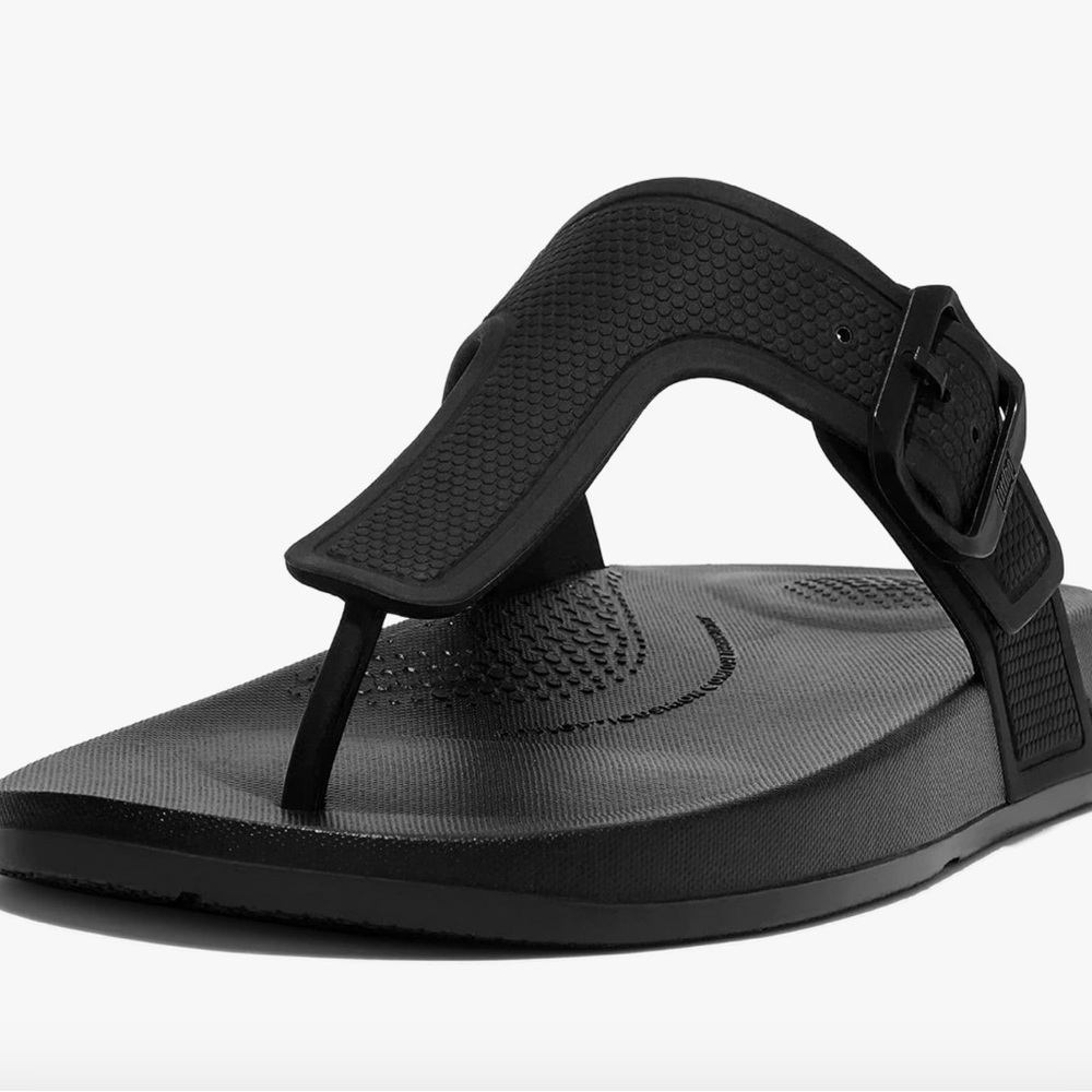 Sleek Black Thong Sandals